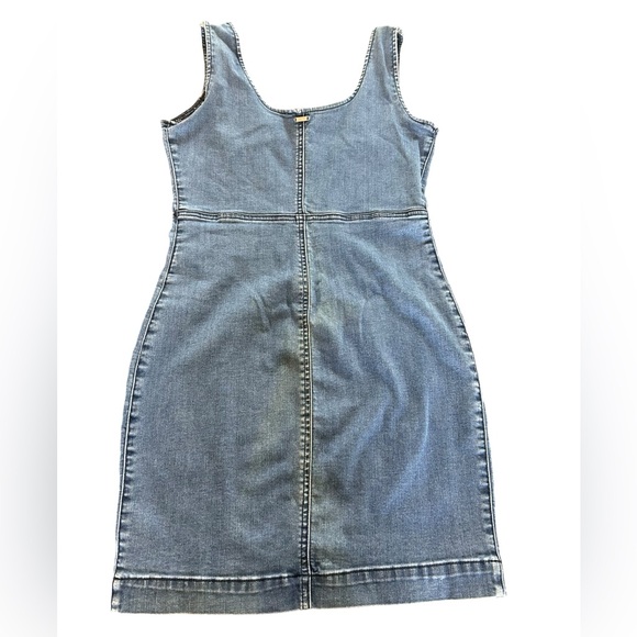 Guess Zip up Mini Denim Dress Bodycon Jean - Picture 2 of 4
